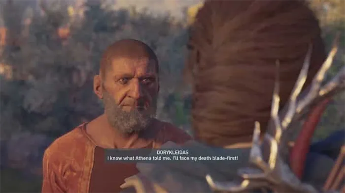 Once you stop looking at the items, youll be attacked by a man - Divine Intervention - Side Quests in Assassins Creed Odyssey - Free DLC Side Quests - Assassins Creed Odyssey Guide