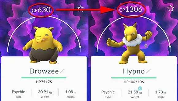 Эволюция Drowzee в Hypno в Pokemon Go