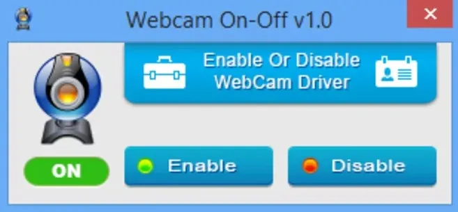 WebCam On-Off скрин