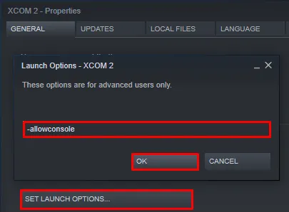 XCOM 2 Launch Options to Enable Console