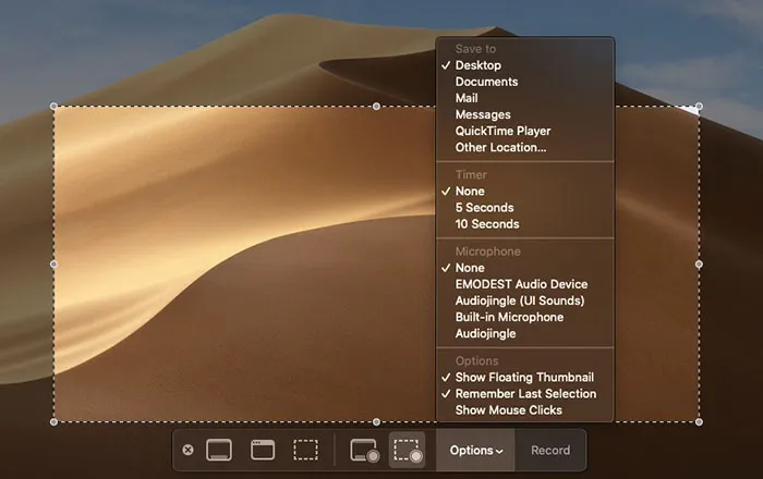 Функция записи экрана Mac