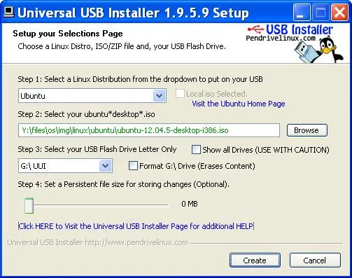 Ubunru и Universal USB Installer
