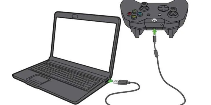 Схема подключения контроллера Xbox-Xbox к ноутбуку.