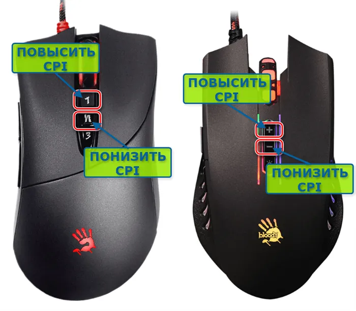 A4TechBloodyMice - изменение CPI с помощью кнопки на боковой стороне мыши