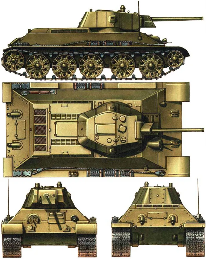 Танк Т-34 1942 года с разных ракурсов.