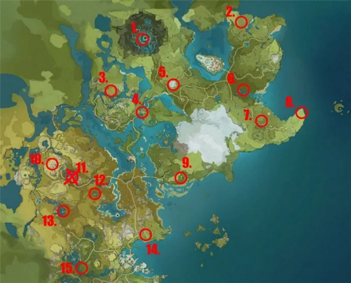Карта расположения странных чиличурлов в Хара-Ками Ударная