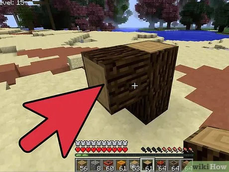 Вставьте блок в изображение на шаге 8 в Minecraft