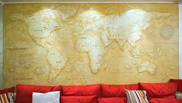 Матовая штукатурка карта мира