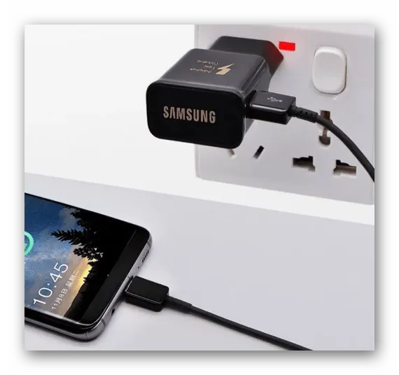 Подключение устройства Samsung к зарядному устройству
