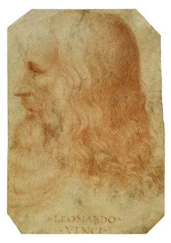 Портрет Леонардо да Винчи, вероятно, выполненный учеником Франческо Мельци. 1510-1512. портрет, слегка измененный самим Леонардо. Королевская библиотека в Виндзорском замке, Англия.