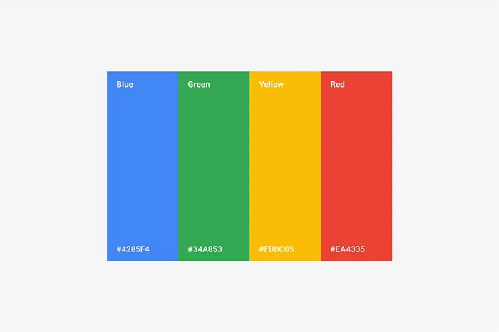 Цвет логотипа Google