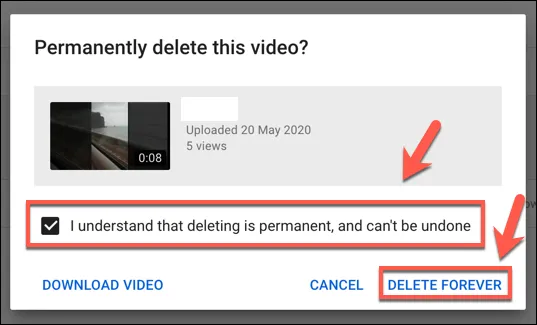 Удаление YouTube видео навсегда 