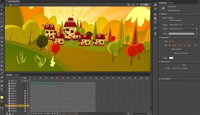AdobeAnimate анимационное программное обеспечение