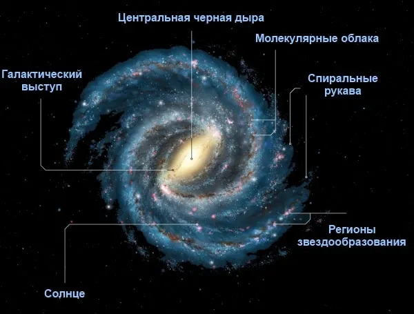 Структура Млечного Пути: вид сверху