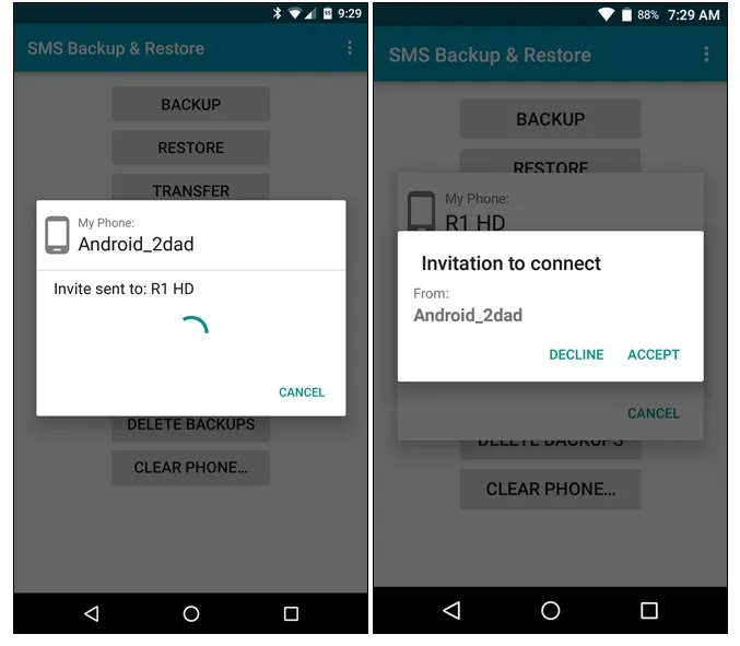 transfer sms from android to android-