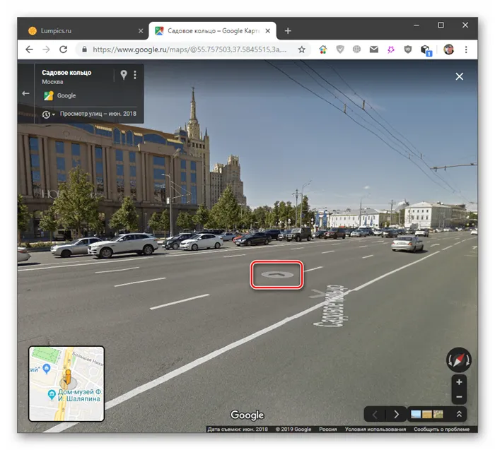 Просмотр улиц и панорам в настольной версии Google Maps