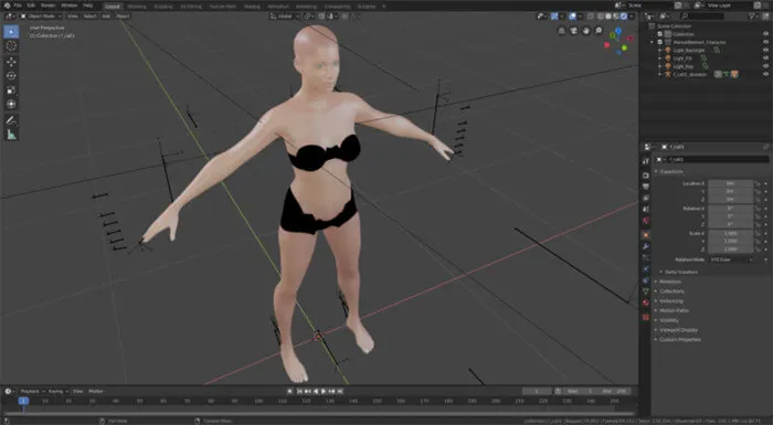 Модель человека в Blender при помощи аддона MB-Lab