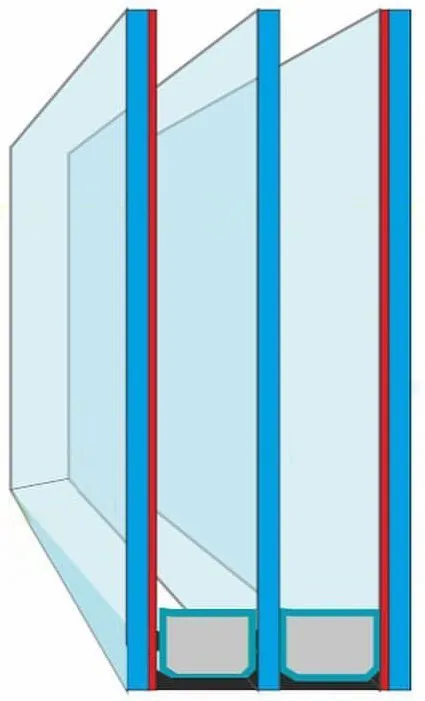 Фото: расположение двух стекол и положение крышки I-Glass (красный цвет), i-glass