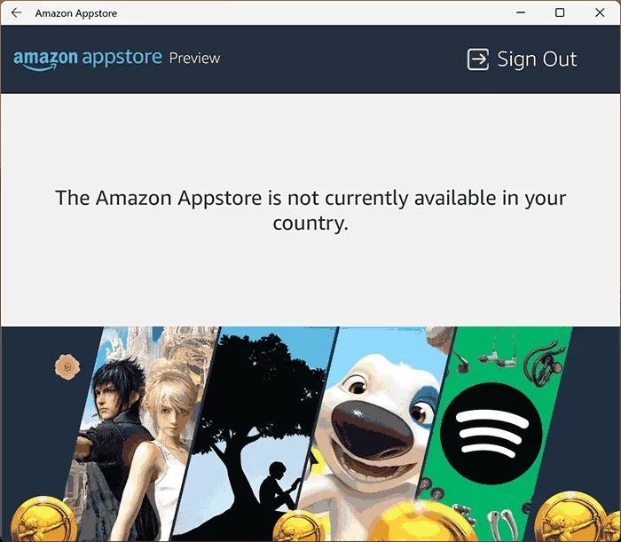 Amazon AppStore недоступен