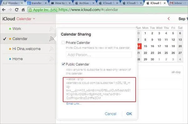 icloud to Android -calendar share