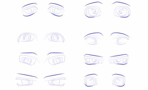 8 Аниме мужская форма глаз шаг за шагом 3