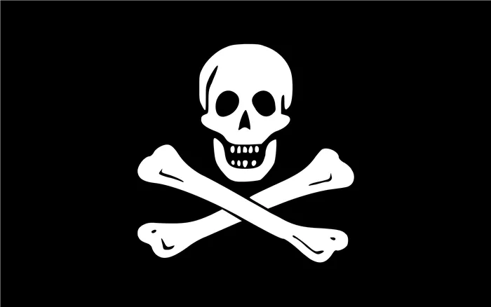 Пиратский флаг череп с костями