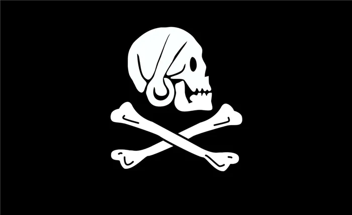 Пиратский флаг с костями и черепом
